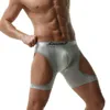 Shionf Side Hollow Out Boxer Male Long Ben Mens Boxershorts Anti Slide XL-5XL Sexiga underkläder med bulge påse Hombre Panties289x