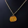 Pendant Necklaces Halloween Pumpkin Pendant Necklace for Women Vintage Orange Pumpkin Face Choker Female Fashion Party Jewelry Accessories Gift x1009