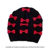 Ball Caps Bowknot Decor Beanie Adult Elastic Hat Winter Warmer Knitted Cold Presents For Students Teenagers