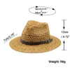 Hoeden met brede rand Emmerhoeden Eenvoudige topkwaliteit Man Stro-zonnehoed Brede rand Strand opvouwbare pet Big Bone Heren Grote maten Zomer Dames Fedora Hoed 231009