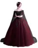 Kvinnor utanför axeln Masquerade Puffy Dress Long Ball Gowns Quinceanera Gothic Dress Sweet 16