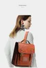 School Bags Leather Women's Backpack British College Style Handbags 14" Laptop Bag Fashion Retro Computer Student Schoolbag