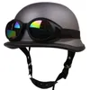 Motorcykelhjälmar utomhus ridning skyddande helmetretro capacete moto pilot cap casque sun visor casco lättvikt prick