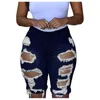 Shorts pour femmes 2023 Denim trous déchiré jeans femmes élastique détruit legging pantalon court slim été femme grande taille 3xl