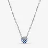 100% 925 sterling silver Blue Pansy Flower Pendant Necklace fashion Wedding Egagement Jewelry making for women gifts207m