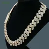 Marke Mode Frau Icecap Edlen Schmuck Vvs Moissanit Diamant Rose Gold Überzogene Runde Baguette Halskette Kubanische Kette