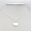 Original Blue Box Classic 925 Sterling Silver Necklace Designer smycken Double Heart Pendant Man Women Party Wedding Halsband smycken Luxur Love Tag T Return Logo