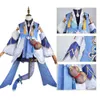 Jogo Bailu Cosplay Honkai Star Rail Cosplay Traje Uniforme com Tecidos Texturizados Acessórios Bailu Peruca Roupa Halloween Clothescosplay