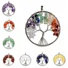 Tree of Life Necklace 7 Chakra Stone Beads Natural Amethyst Sterling-Silver-Jewelry Chain Choker Pendant Neckor for Women Gift246m