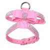 Dog Collars Leashes Pet Chest Harness Rhinestone Bow Small Traction Rope Walking Cat Coleira Para Cachorro Accessories 231009