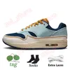 Nike Air Max 1 Patta Waves AirMax 1s Travis Scott Беговые туфли грязная ковбойская ткань железная дорога желтый обсидиан мужская кроссовки