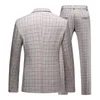 Costumes pour hommes de haute qualité (Blazer pantalon) Style britannique haut de gamme élégant affaires décontracté mode Simple mince costume deux pièces