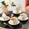 High Quality Bone Porcelain Coffee Cups Vintage Ceramic Cups On-glazed Advanced Tea Cups And Saucers Sets Luxury Gifts