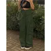 Women's Pants Cargo Jeans Women Retro Loose Fashion Wide-leg 2023 Large Pockets High-waist Straight Leg Street