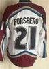 CCM Hockey Retro 21 Peter Forsberg Jersey går i pension 19 Joe Sakic 33 Patrick Roy 8 Teemu Selanne 9 Paul Kariya 52 Adam Foote Vintage Classic Stitched Red White