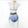 Kvinnors badkläder rose nilou sexig delad baddräkt spel genshin påverkar cosplay kostym kvinnor anime sommar bikini set storlek s-xl 2023