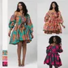 Новости Модные африканские платья для женщин Лето с наклоном плеча Two Wear Dashiki Africa Style Rich Bazin Dashiki Топ с принтом T200702349d