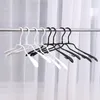 Hangers Racks 5pcs Metal Dip Plastic Clothes Hanger Pants Clip Wide Shoulder Adult Non-slip Seamless Drying Rack Wardrobe Storage Space Saving 231007