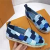 Designer Casual Shoes Classic Couple models Denim fishermanladies real leather sneakers Loafers lace up women designers shoe