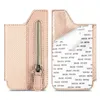 10pcs Cell Phone Pouches PU Plain Multifunctional Zipper Phone Credit Card Holder Mix Color