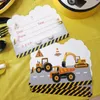 Other Event Party Supplies Construction Birthday Disposable Tableware Set Engineering Vehicle Theme for Boys 231009