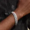 märke mode kvinna anpassad is ut vvs moissanite armband armband 925 silver bling zircon diamant kubansk länk kedja hip hop smycken halsband män