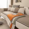 Krzesło Covers Universal Sofa Cover Ręcznik Tkanina Chenille Spling Salon Poduszka bez poślizgu peklrest Black Lines