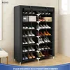 Storage Holders Racks Double Row Shoe Cabinet Nonwoven Fabric Dustproof Saving Space Boots Shoes Organizer Stand Holder Large Capacity Shoe Rack 231007