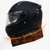 Motorcykelhjälmar 2023 Hjälm full ansikte med varm halsduk cykling capacete de män kvinnor moto dubbla visorer prick godkända