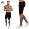 Męskie szorty fitness dżinsowe szorty czarne wysokiej talii Rapowane letnie dżinsy dla mężczyzn marka marki plus casual streetwear dk03 LJ2009258J