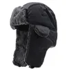 Beanieskull caps unisex män kvinnor ryska hatt trapper bombplan varm trupper öronflikar vinter skidhatt fast fluffig faux pälsmössa huvudbonnet 231009