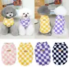 Dog Apparel Plaid Plush Coat Vest Pet Clothes Warm Dogs Sweater Puppy Clothing Cat Fleece Shirt Coral Autumn Winter Soft 231009