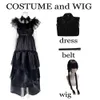 Woensdag Addams Cosplay Kostuum Gothic Zwarte Jurk Prom Party Lolita Prinses Jurk Halloween Carnaval Kostuums voor Vrouwen Girlscosplay