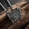 Pendant Necklaces Mystical Archangel Michael Sword and Shield Wings Pendant Necklace Men's Christian Prayer Amulet Jewelry Gift Accessory x1009
