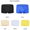 Underpants Mens Boxer Briefs Mesh Breathable Shorts Trunks Bulge Pouch Ice Silk Panties Sexy U Convex Sleep Bottoms Flat Boxers