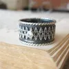 Vintage Solid 925 Sterling Silver Diamond Rings Double Laces Celtic Knot Rings for Women Wedding Silver Jewelry Size 5-12294L