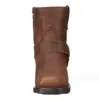 Herrläderskor Sidan blixtlås Western Cowboy Boots Retro Men's Short Boots Lätt komfort utomhus stövlar