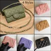 Mini borsa per carte di moda 4 stili 19 opzioni con custodia con logo in metallo Porta carte di credito Portamonete a catena