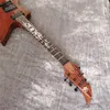 Rare Metallic James Hetfield Kenneth Lawrence Quilted Bubinga Top Brown Electric Guitar Mahogany Body Sun Ray Inlay China EMG Pickups Black Hardware