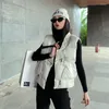 Chalecos de mujer 2023 otoño invierno mujeres con cuello en v chaleco de algodón corto blanco negro caqui casual cálido sin mangas chaleco femenino veste femme