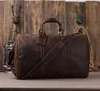 Duffel Bags Vintage Crazy Horse Leather Men's Travel Bag Of Trip Men Duffle Large Luggage Tote Weekend Overnight