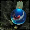 Christmas Decorations Sublimation Blanks Led Acrylic Christmas Ornaments With Red Rope For Tree Decorations Home Garden Festive Party Ot7Yx