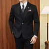 Costumes pour hommes de haute qualité un bouton (costume gilet pantalon) costume de mariage M-5XL coréen mince couleur unie affaires 3/2 pièce ensemble