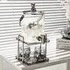 Water Bottles Silver Bear Glass Cold Kettle With Faucet Large-capacity Bucket Cup Set Household Fruit Tea Drink