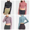 LU-230 FEMMES FEMMES COLLAR COLLIPS YOGA Veste automne et hiver Nouveau extension Stretch Running à manches longues Slim Sports Fitness