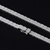 Varumärkesmodekvinna Rapper Iced Jewelry Out Baguette Cut VVS Moissanite Diamond Cluster Tennis Chain 925 Silver Necklace For Men Women