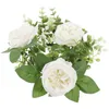 Bougeoirs couronne de table fleur artificielle anneau guirlande fleurs anneaux pilier bougies soie florale