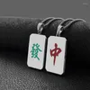 Colares de pingente de aço inoxidável casal yin yang fofoca colar para mulheres homens caracteres chineses mahjong bijoux jóias