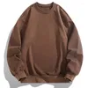 Herrtröjor mode fasta vita tröjor män 2023 Autumn Winter Casual Crewneck Sweatshirt Mens Hoodie Topps Male Brand Hip Hop