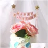 Andra festliga festförsörjningar yoriwoo Happy Birthday Cake Topper Flag Banner Cupcake Toppers 1st Party Decorations Kids Baby Shower D OTP7L